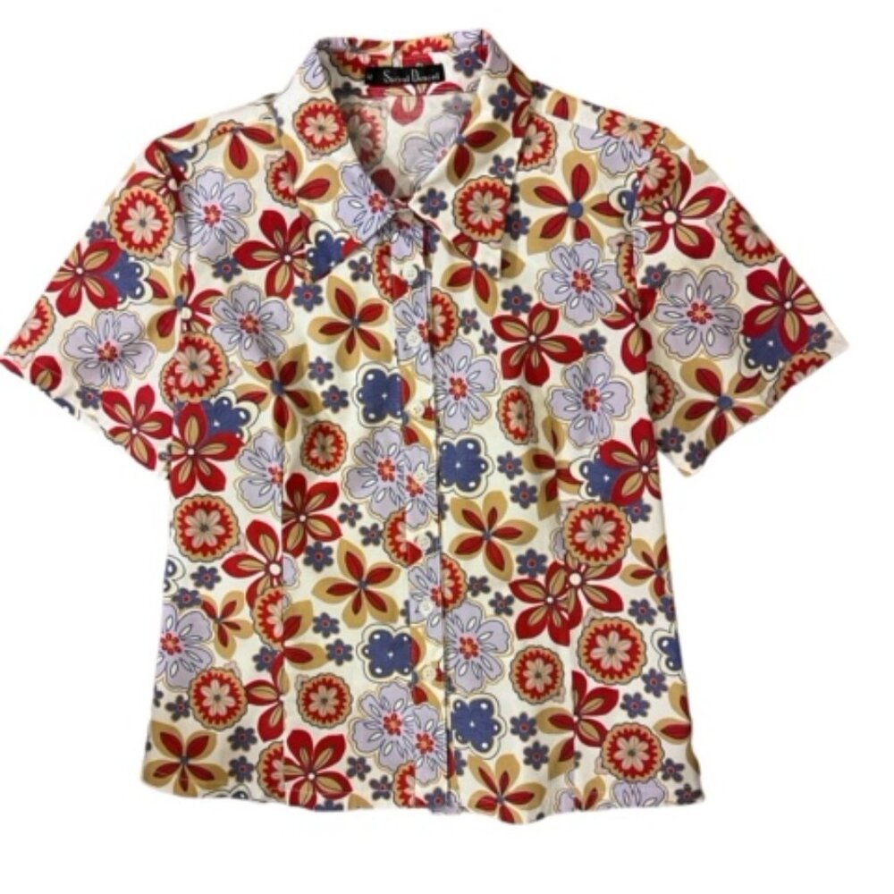 SIGAL DEKEL Women's Short-Sleeve Button Down Blouse